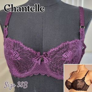 Chantelle Opéra fig/blackberry Stretch Lace Demi Bra 38B